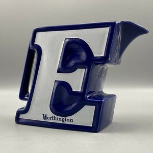 Worthington E Italic Shaped Pale Ale Blue Jug Pitcher Wade England
